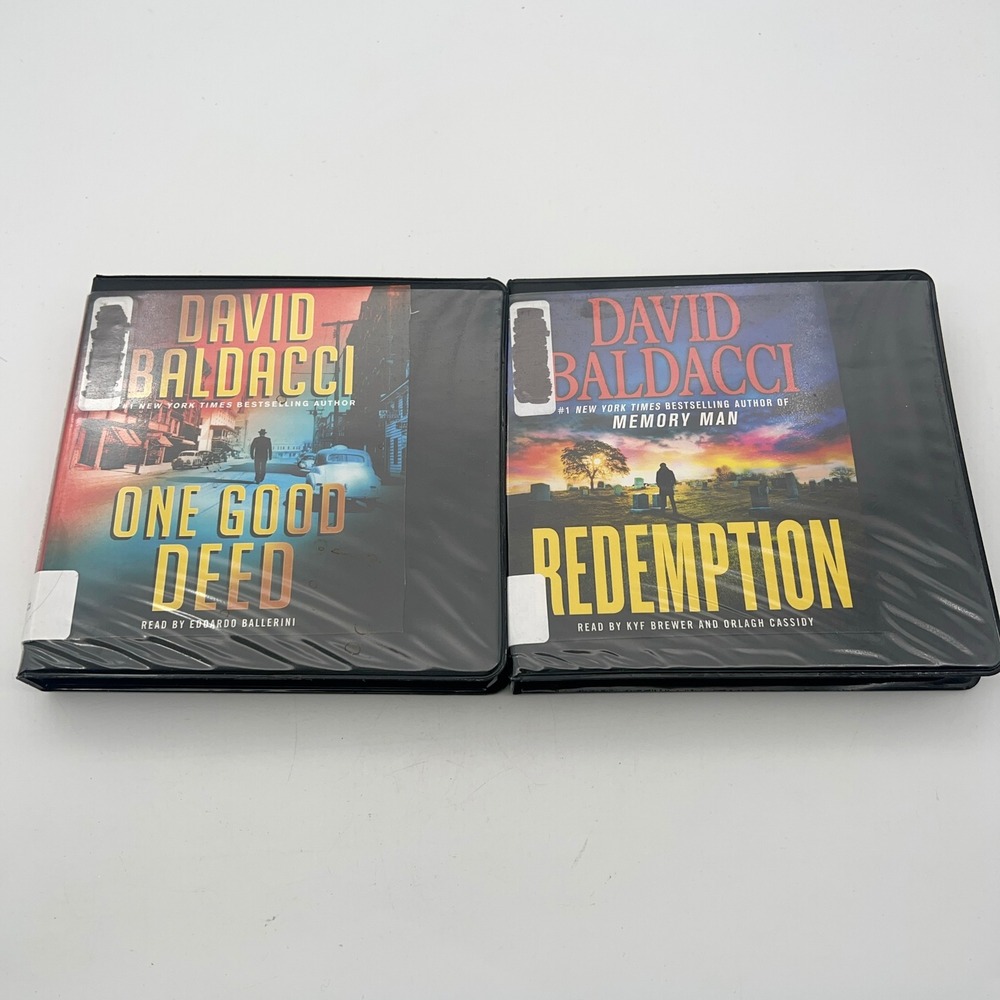 David Baldacci Audiobook Lot One Good Deed & Redemption Memory Man Series 14 CDs